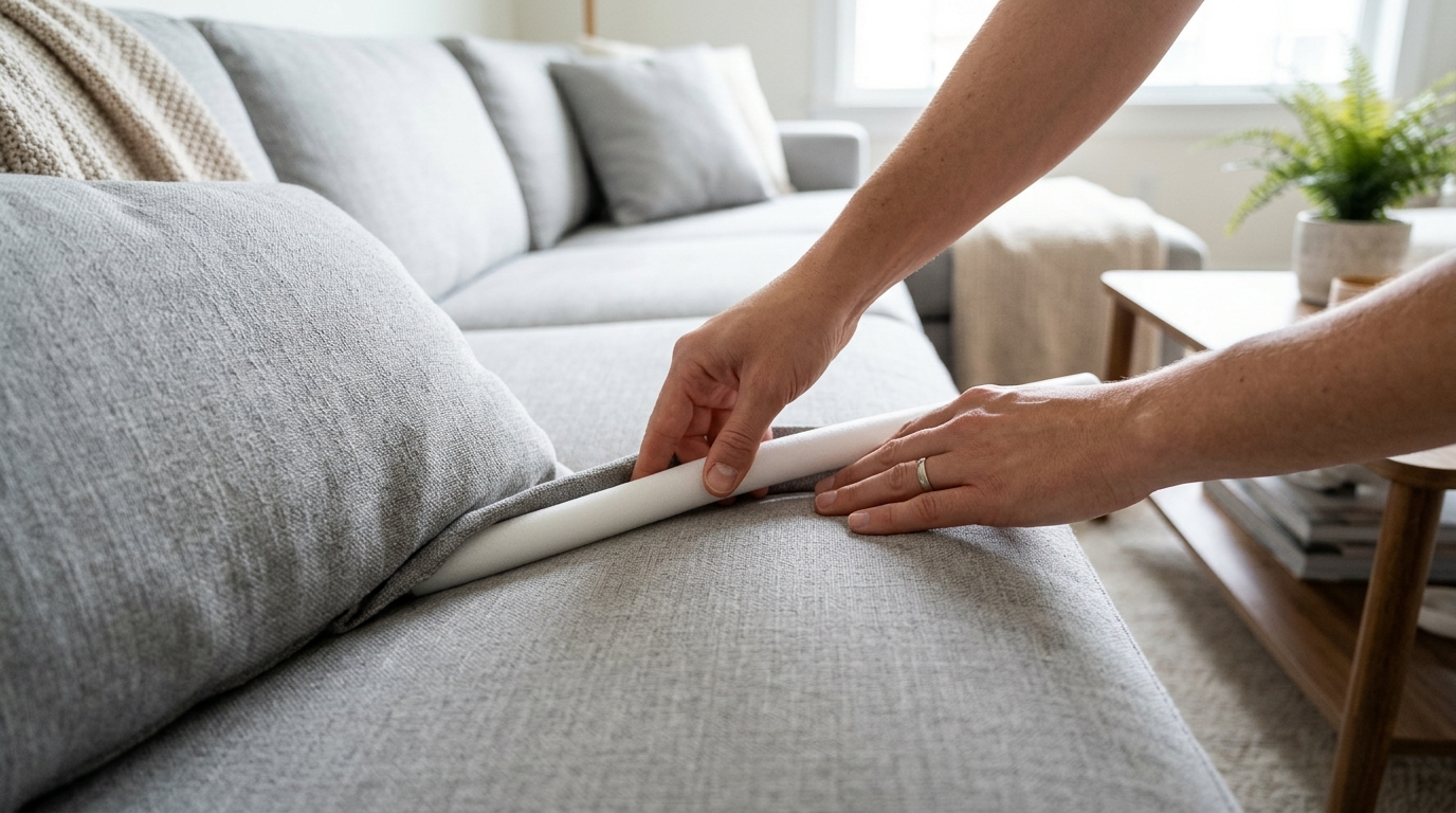 Anti slip foam rods for sofa cover